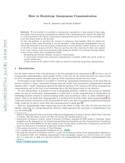 How to Bootstrap Anonymous Communication