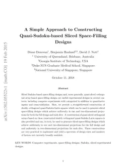 A Simple Approach to Constructing Quasi-Sudoku-based Sliced
  Space-Filling Designs