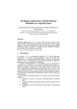 Designing Applications with Distributed Databases in a Hybrid Cloud