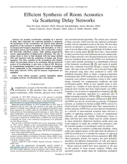 Efficient Synthesis of Room Acoustics via Scattering Delay Networks