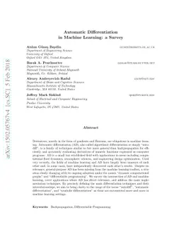 Automatic differentiation in machine learning: a survey