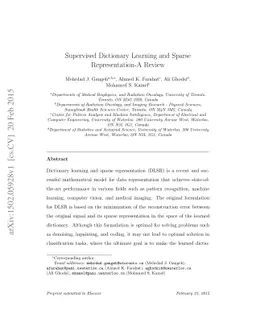 Supervised Dictionary Learning and Sparse Representation-A Review