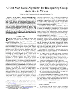 A Heat-Map-based Algorithm for Recognizing Group Activities in Videos