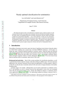 Nearly optimal classification for semimetrics