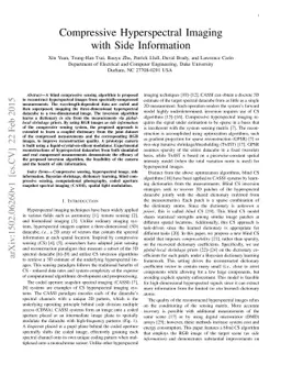 Compressive Hyperspectral Imaging with Side Information