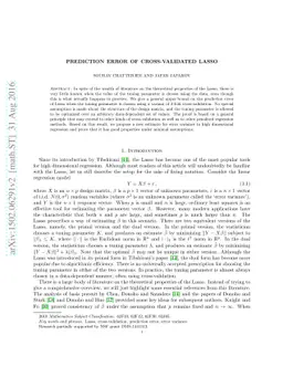 Prediction error of cross-validated Lasso