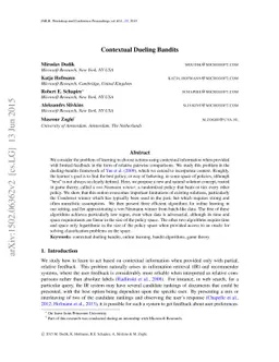 Contextual Dueling Bandits