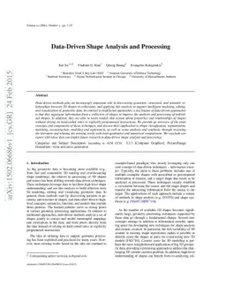 Data-Driven Shape Analysis and Processing