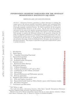 Information Geometry Formalism for the Spatially Homogeneous Boltzmann
  Equation
