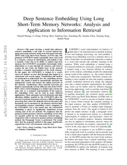 Deep Sentence Embedding Using Long Short-Term Memory Networks: Analysis
  and Application to Information Retrieval