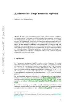 $χ^2$-confidence sets in high-dimensional regression