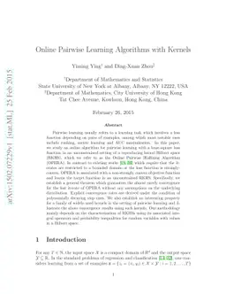 Online Pairwise Learning Algorithms with Kernels