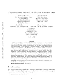 Adaptive numerical designs for the calibration of computer codes