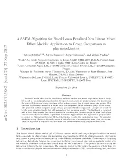 A SAEM Algorithm for Fused Lasso Penalized Non Linear Mixed Effect
  Models: Application to Group Comparison in Pharmacokinetic