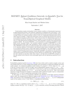 ROCKET: Robust Confidence Intervals via Kendall's Tau for
  Transelliptical Graphical Models