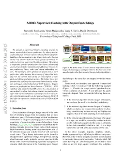 SHOE: Supervised Hashing with Output Embeddings