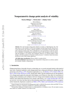 Nonparametric change-point analysis of volatility