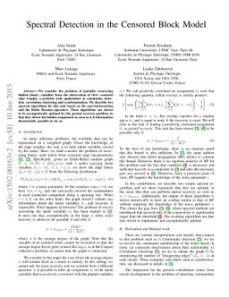Spectral Detection in the Censored Block Model