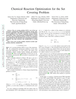 Chemical Reaction Optimization for the Set Covering Problem