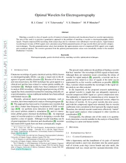 Optimal Wavelets for Electrogastrography