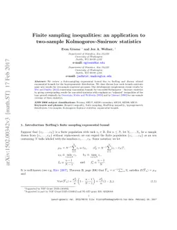Finite sampling inequalities: an application to two-sample
  Kolmogorov-Smirnov statistics