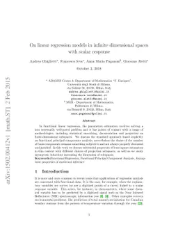 On linear regression models in infinite dimensional spaces with scalar
  response