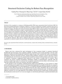 Structured Occlusion Coding for Robust Face Recognition