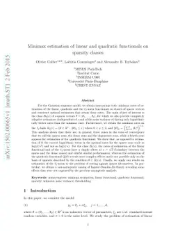 Minimax estimation of linear and quadratic functionals on sparsity
  classes