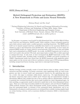 Hybrid Orthogonal Projection and Estimation (HOPE): A New Framework to
  Probe and Learn Neural Networks