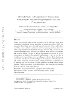 Beyond Pixels: A Comprehensive Survey from Bottom-up to Semantic Image
  Segmentation and Cosegmentation