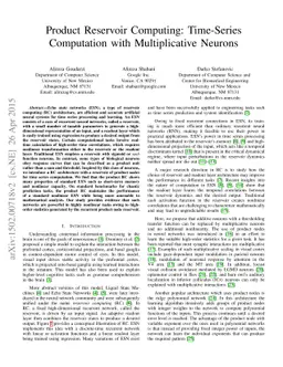 Product Reservoir Computing: Time-Series Computation with Multiplicative
  Neurons