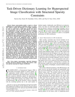 Task-Driven Dictionary Learning for Hyperspectral Image Classification
  with Structured Sparsity Constraints