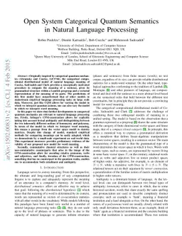 Open System Categorical Quantum Semantics in Natural Language Processing