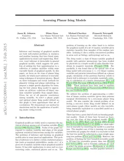 Learning Planar Ising Models