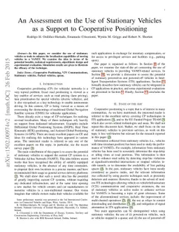 An Assessment on the Use of Stationary Vehicles as a Support to
  Cooperative Positioning