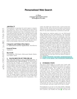 Personalized Web Search