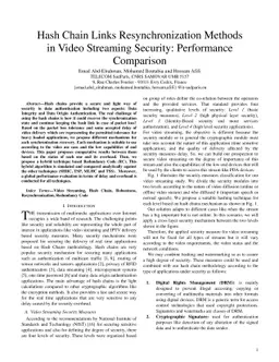 Hash Chain Links Resynchronization Methods in Video Streaming Security
  Performance Comparison