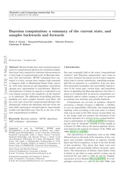 Bayesian computation: a perspective on the current state, and sampling
  backwards and forwards