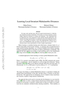 Learning Local Invariant Mahalanobis Distances