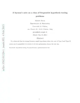 A layman's note on a class of frequentist hypothesis testing problems