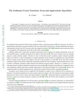 The Arithmetic Cosine Transform: Exact and Approximate Algorithms