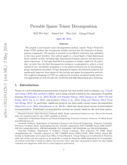 Provable Sparse Tensor Decomposition
