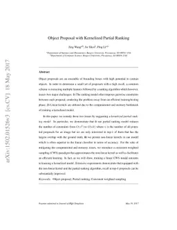 Object Proposal with Kernelized Partial Ranking