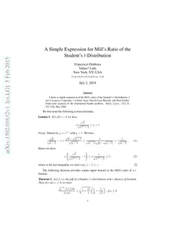 A Simple Expression for Mill's Ratio of the Student's $t$-Distribution