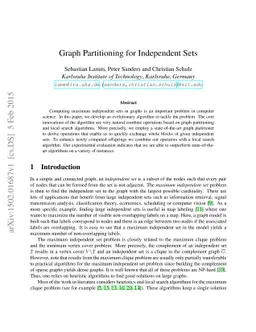 Graph Partitioning for Independent Sets