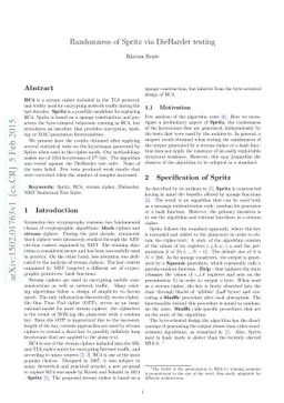 Randomness of Spritz via DieHarder testing