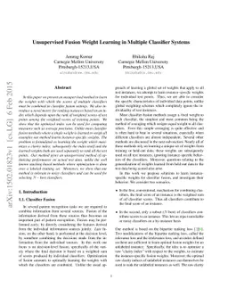 Unsupervised Fusion Weight Learning in Multiple Classifier Systems