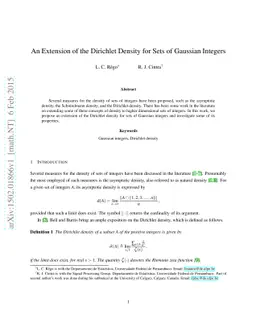 An Extension of the Dirichlet Density for Sets of Gaussian Integers
