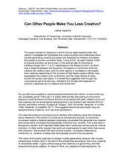 Can Other People Make You Less Creative?