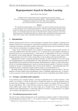 Hyperparameter Search in Machine Learning